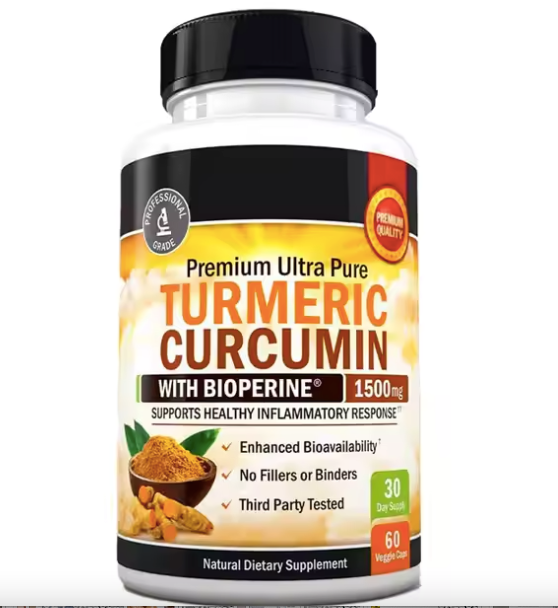 Turmeric Curcumin Herbal Supplements with Bioperine 1500mg-Turmeric and Black Pepper Capsules Max Absorption Ultra Pure. No Filter or Binder