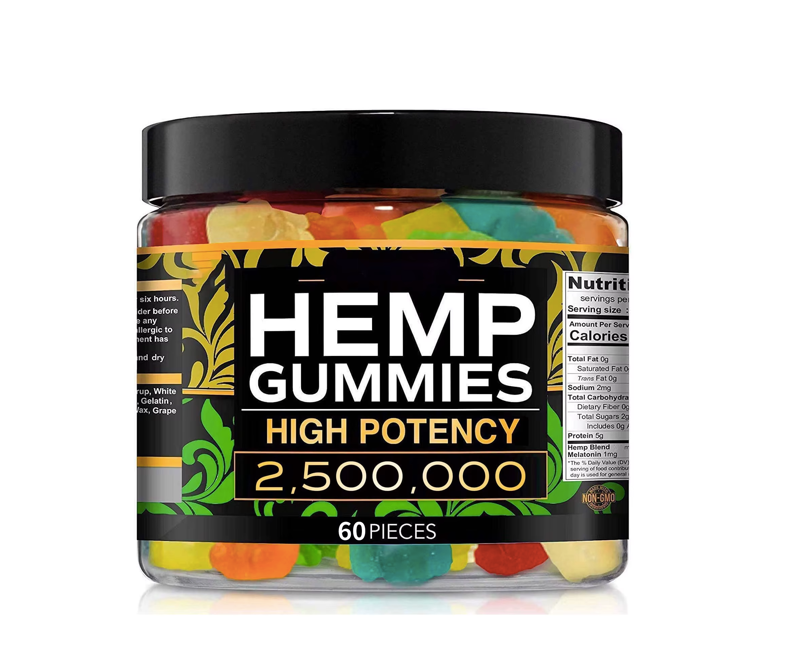 0rganic Hemp Gummies Great for Peace & Relaxation with Omega 3,6,& 9 Vitamin A, E & Melatonin - 2,500,000mg Natural Fruit Flavors, Tasty Relief, 60 gummy, Made with Fresh Colorado Hemp