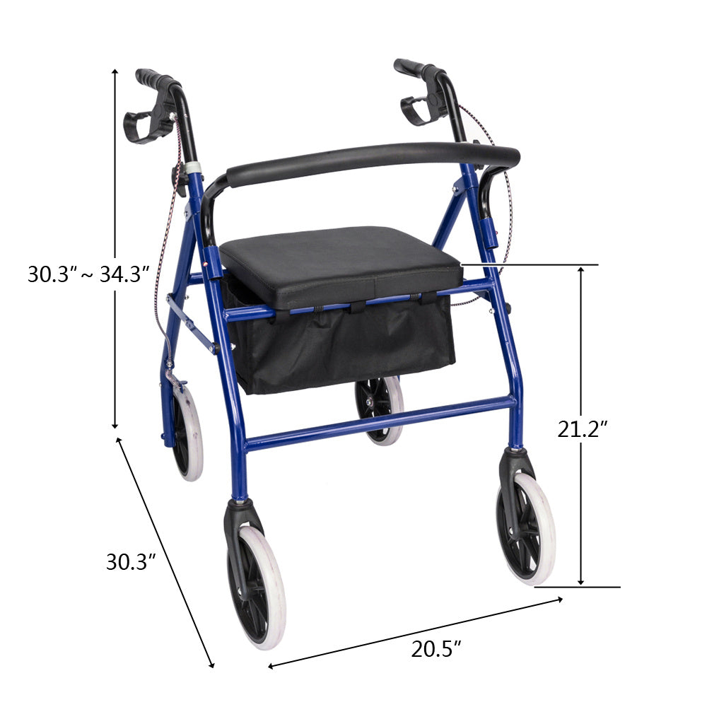 Iron Pipe Nylon Adult Walker 286lbs, Blue And Black Color For Driving Assistance