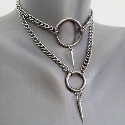 Titanium Steel Hip-hop Rivet Necklace For Men
